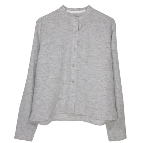 RAG & BONE / JEAN linen blend cropped button down // heather grey //  Large - Picture 1 of 3